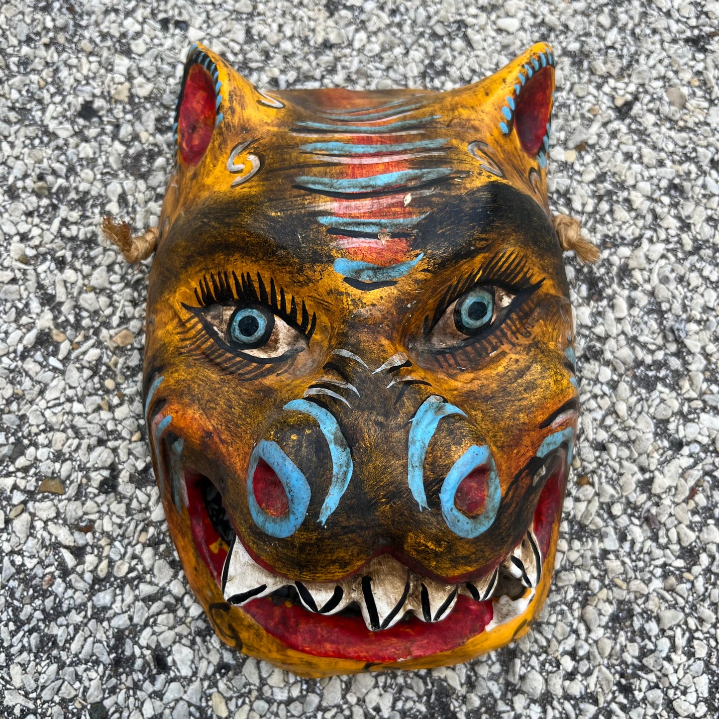 Vintage hand crafted jaguar mask.