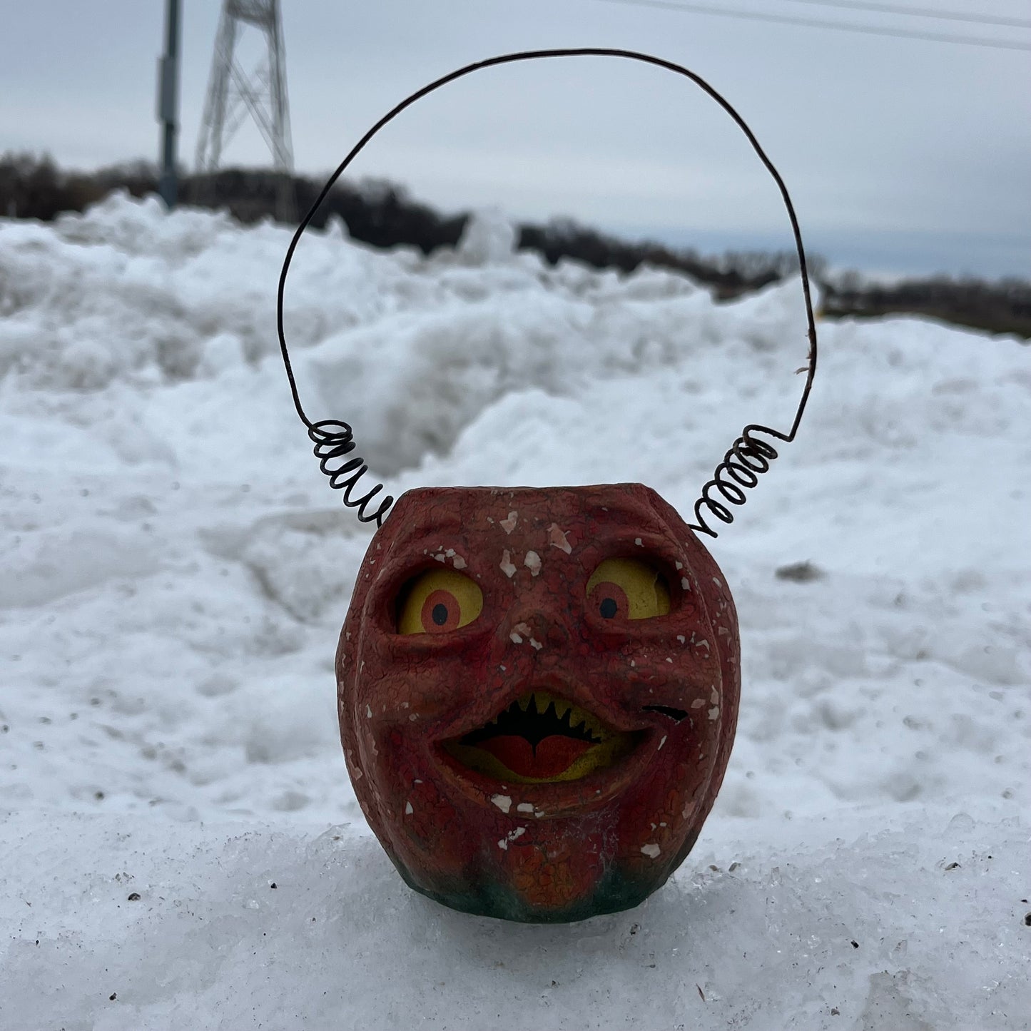 Vintage Paper mache pumpkin head.