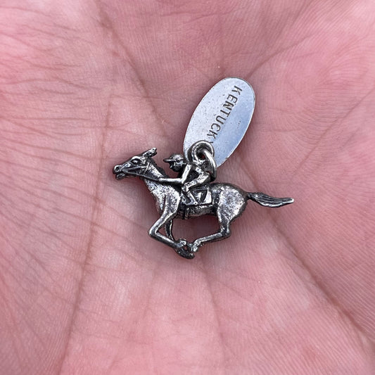 Vintage Sterling silver horse jockey charm.