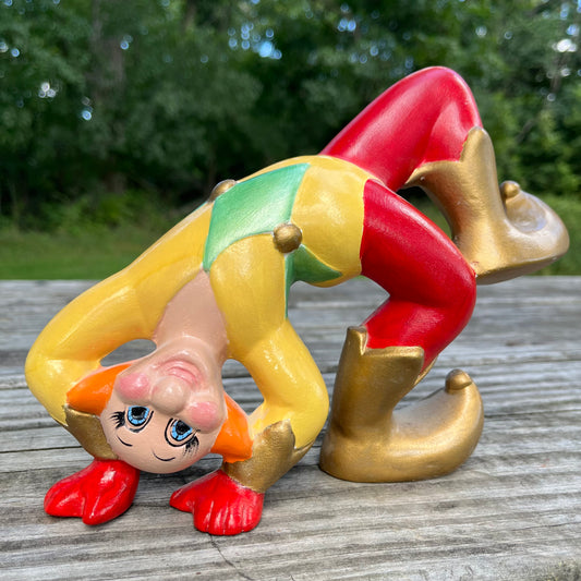 Vintage ceramic tumbling clown.