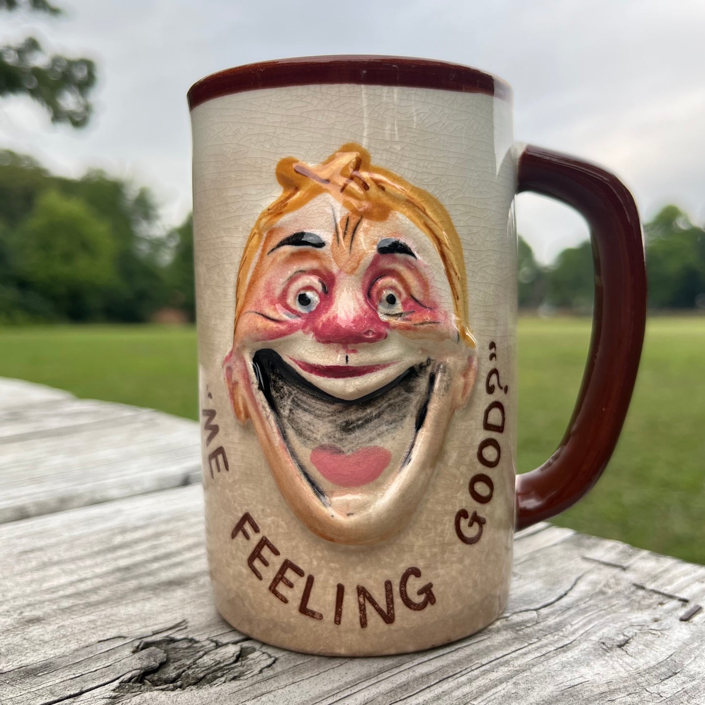 1950s “Me feeling good?” mug.