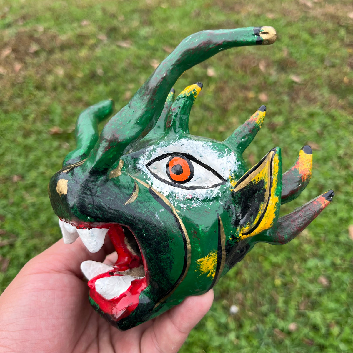 Vintage hand crafted dragon mask.