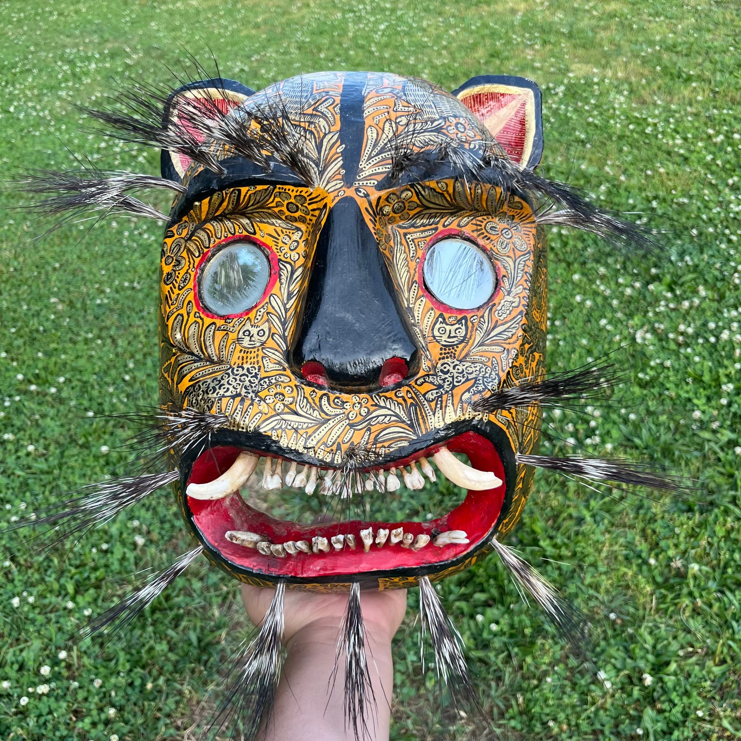 Vintage Danza Del Tigre jaguar mask.