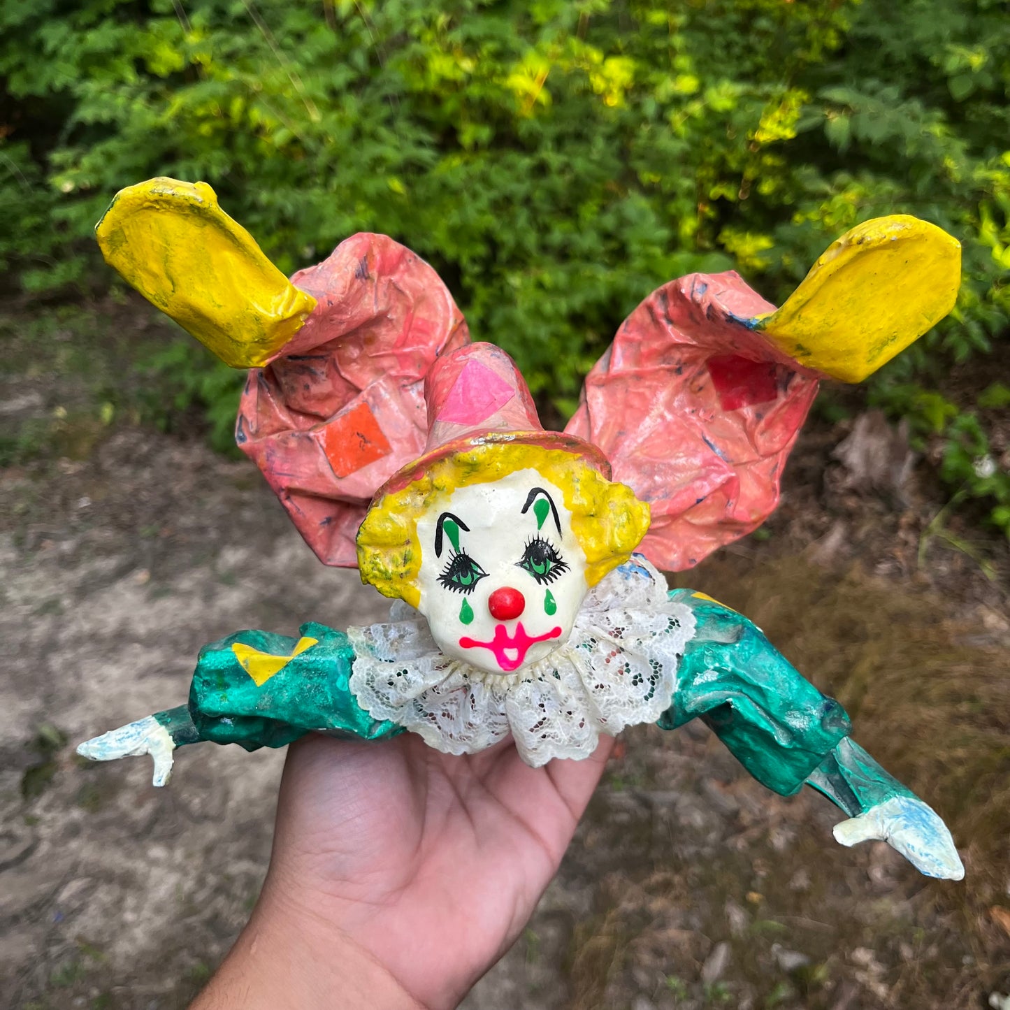 Vintage paper mache clown.