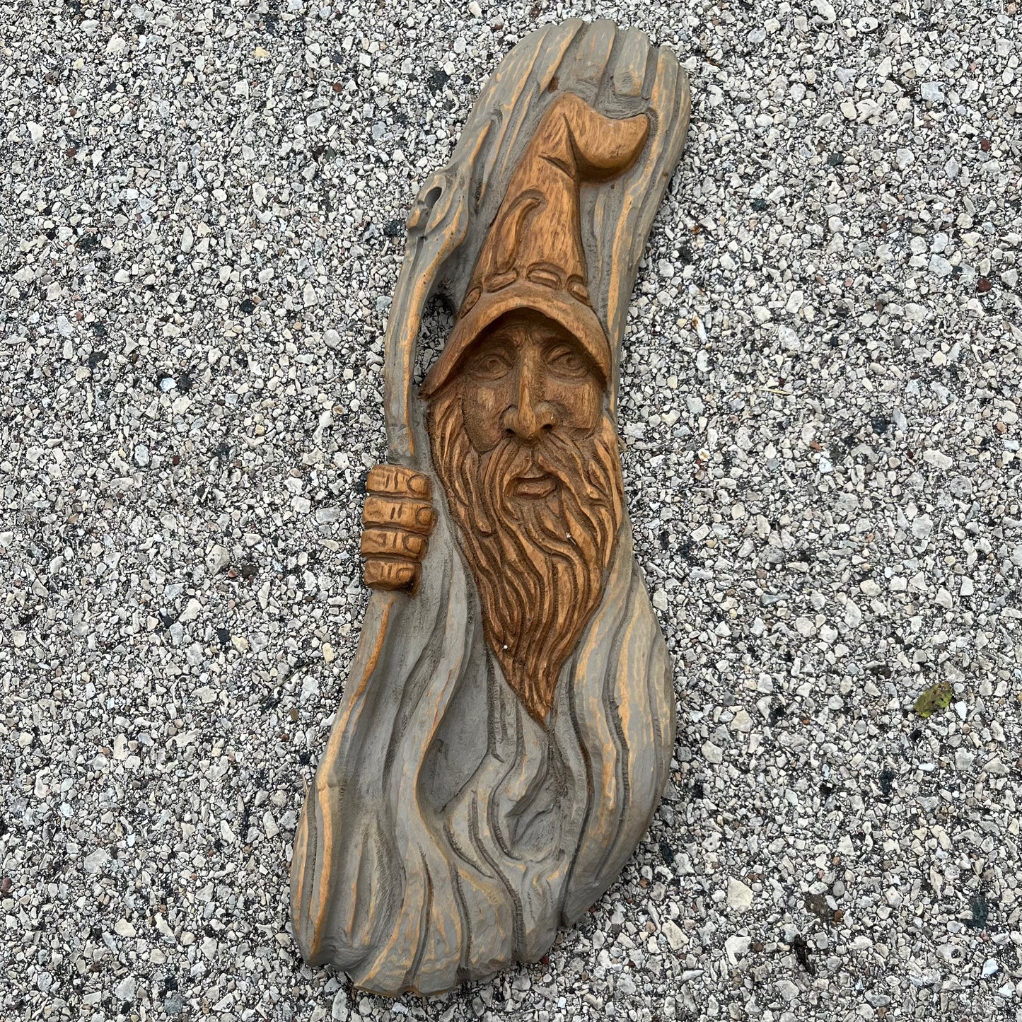 1970s Hand carved wizard.