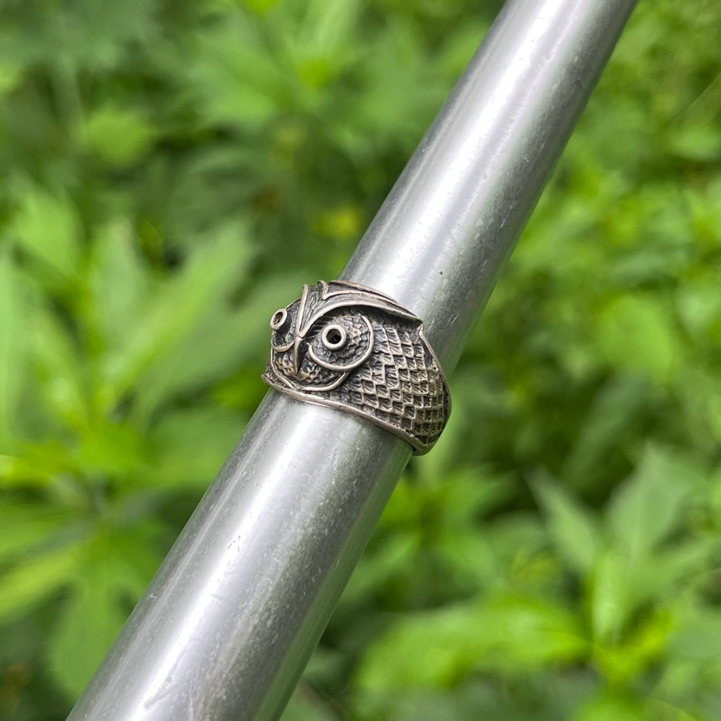 Vintage Sterling silver owl ring. Size 7.