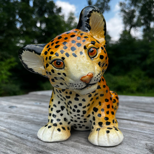 1970s Porcelain leopard cub.