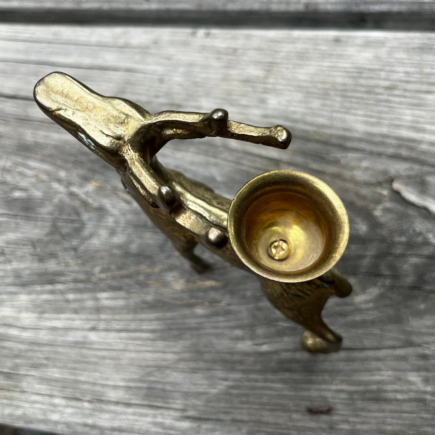 Vintage Brass deer candle holder.