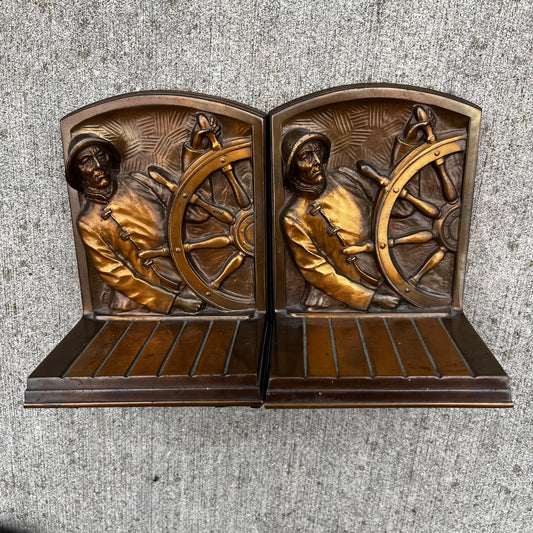 Vintage Sea captain book ends.