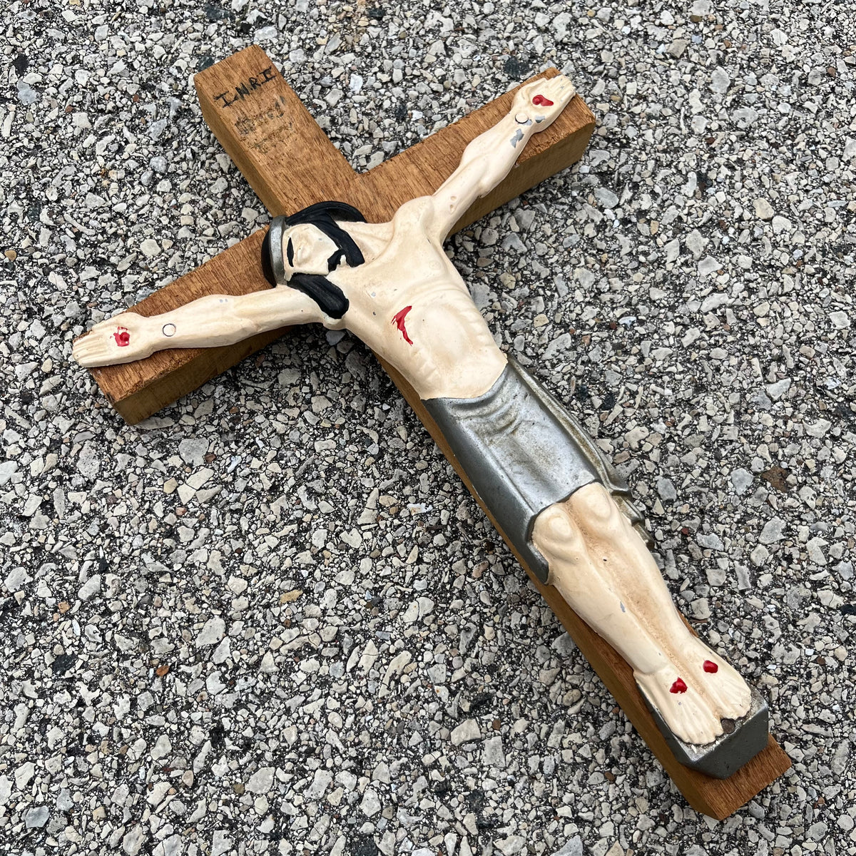 Vintage hand crafted Mexican crucifix.