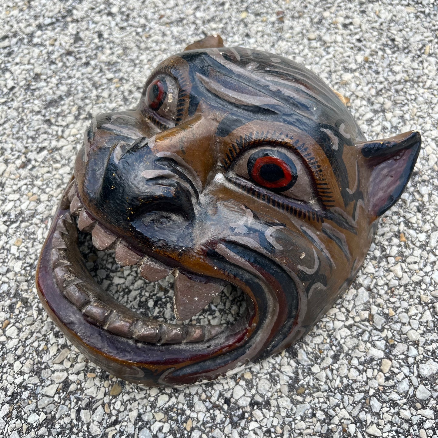 Vintage hand crafted jaguar mask.