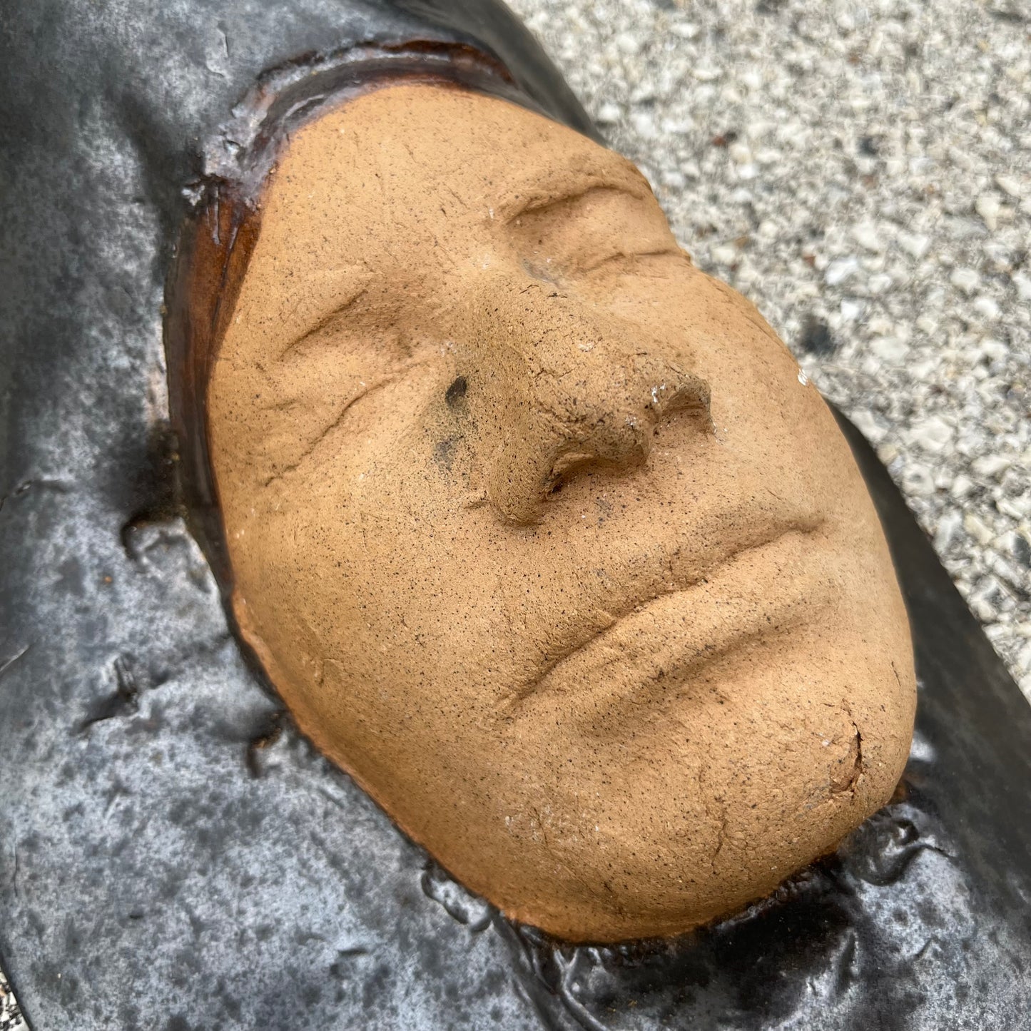 90s Hand crafted clay “Death mask”.