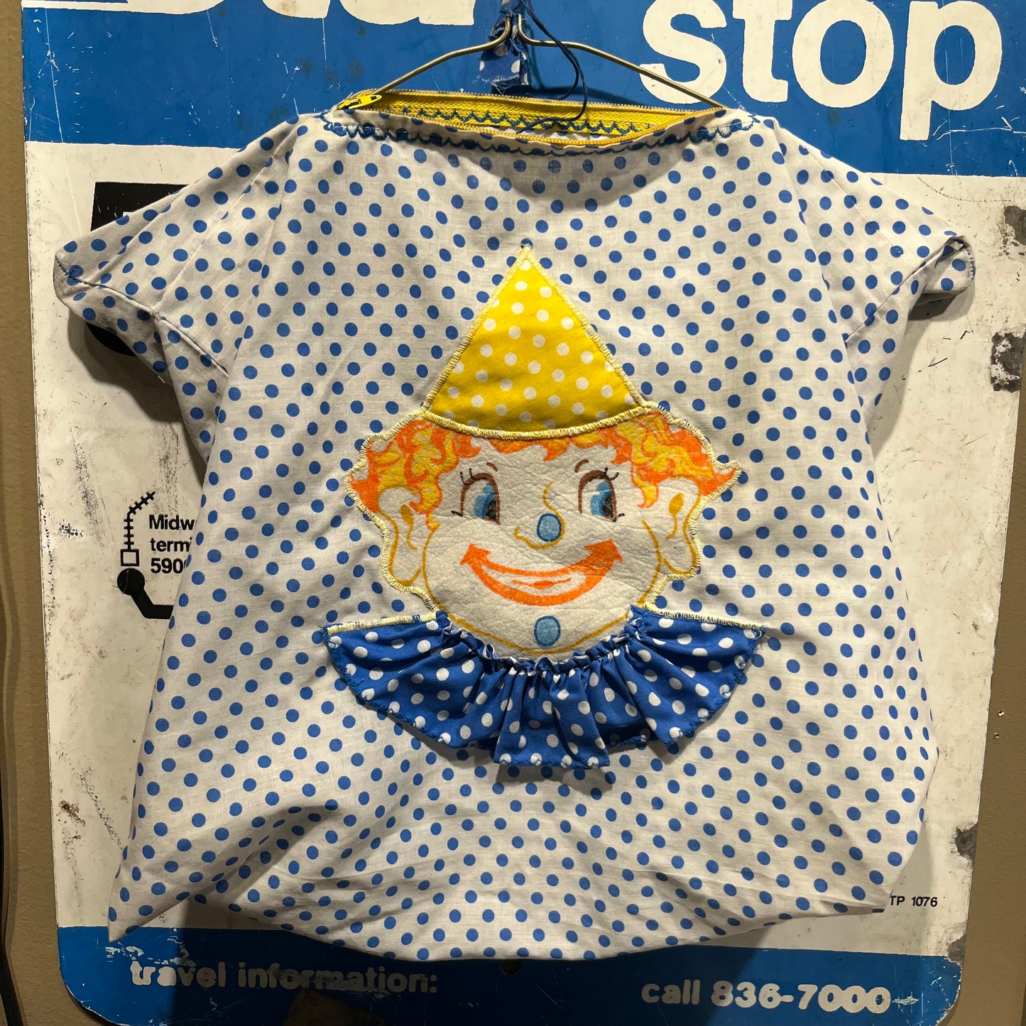 1970s Clown pillowcase.