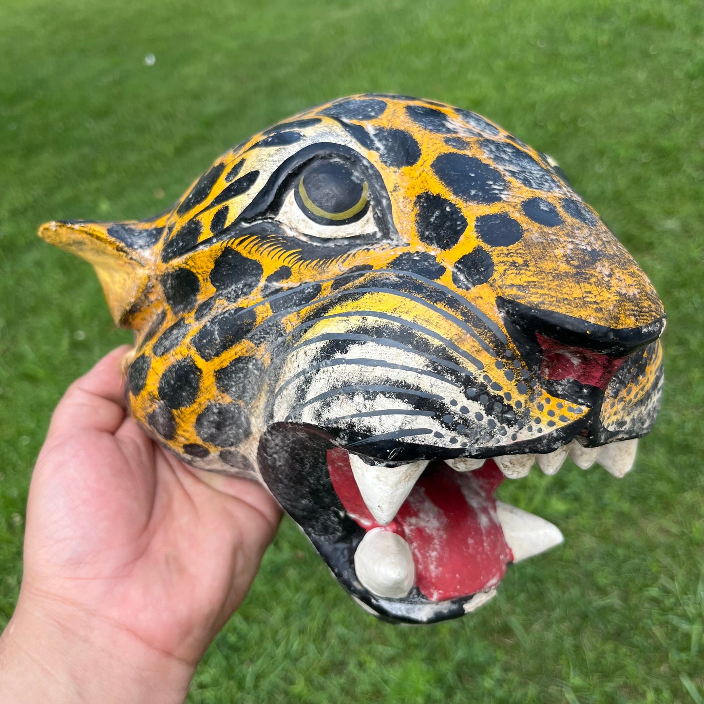 Vintage hand crafted jaguar mask.