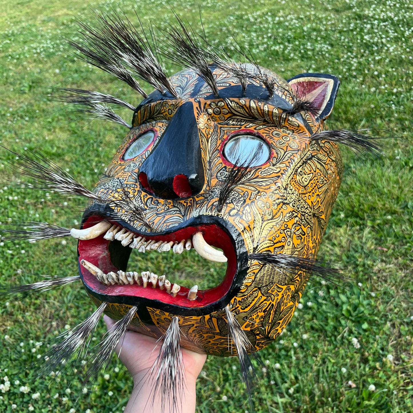 Vintage Danza Del Tigre jaguar mask.
