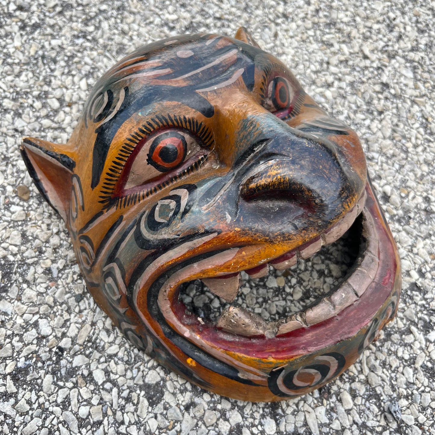 Vintage hand crafted jaguar mask.