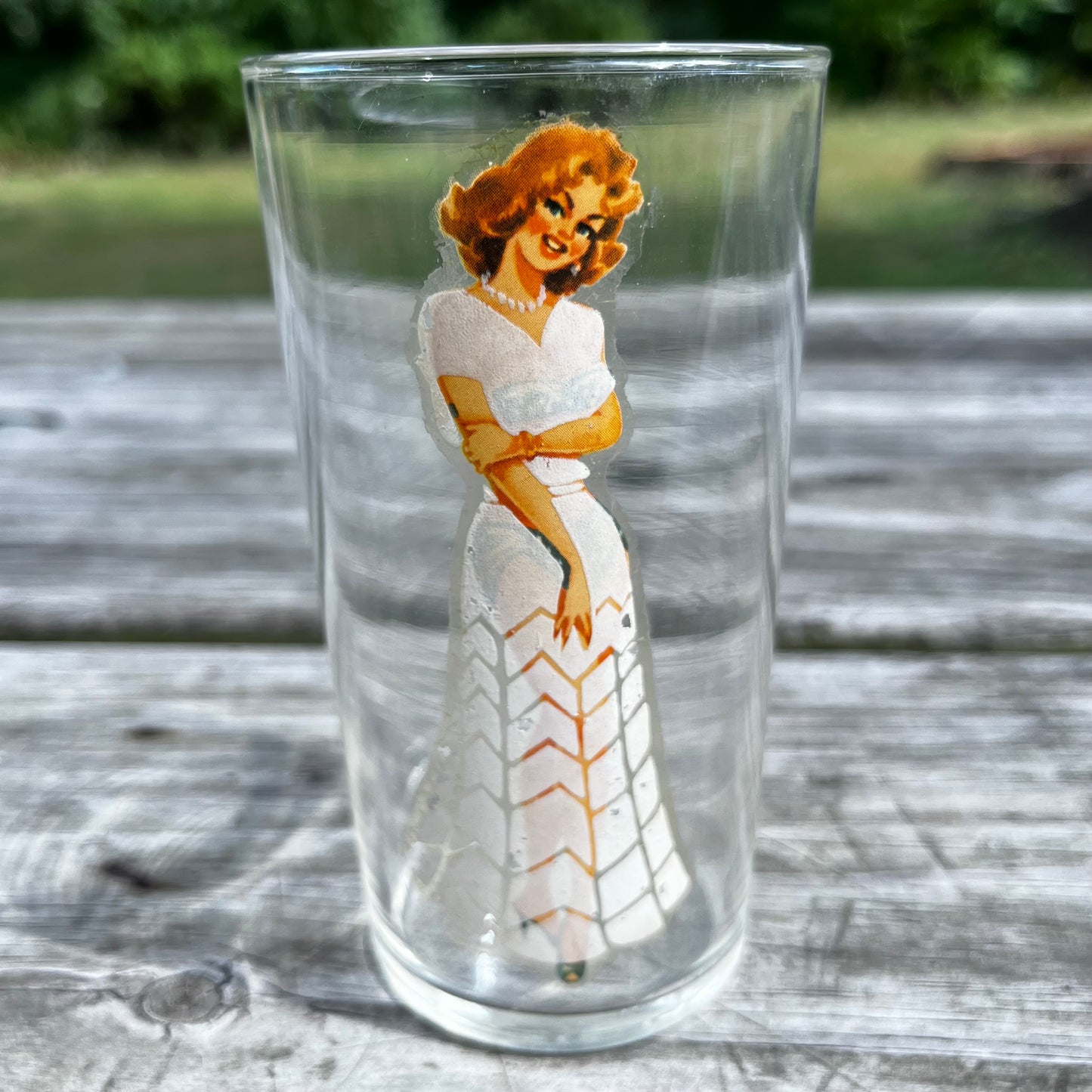 1940s Pin up Peakaboo glass.