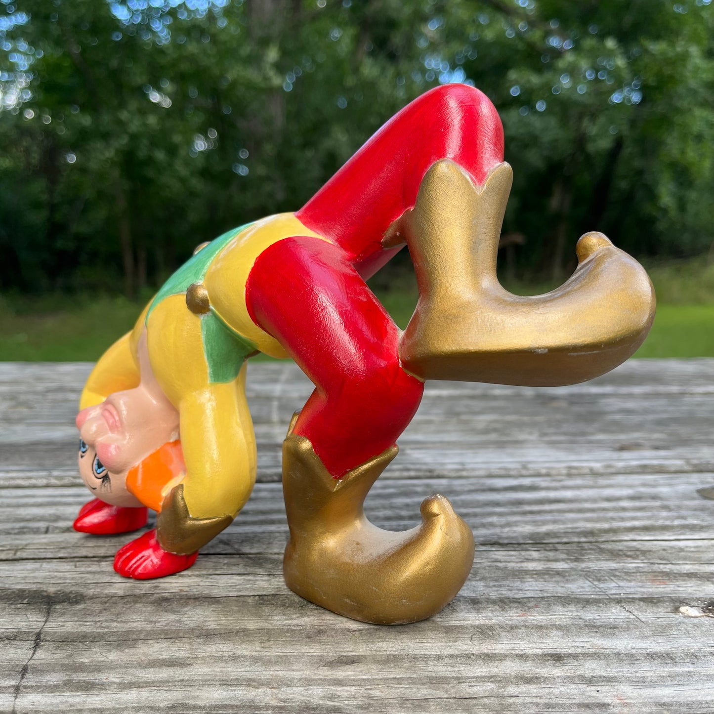 Vintage ceramic tumbling clown.
