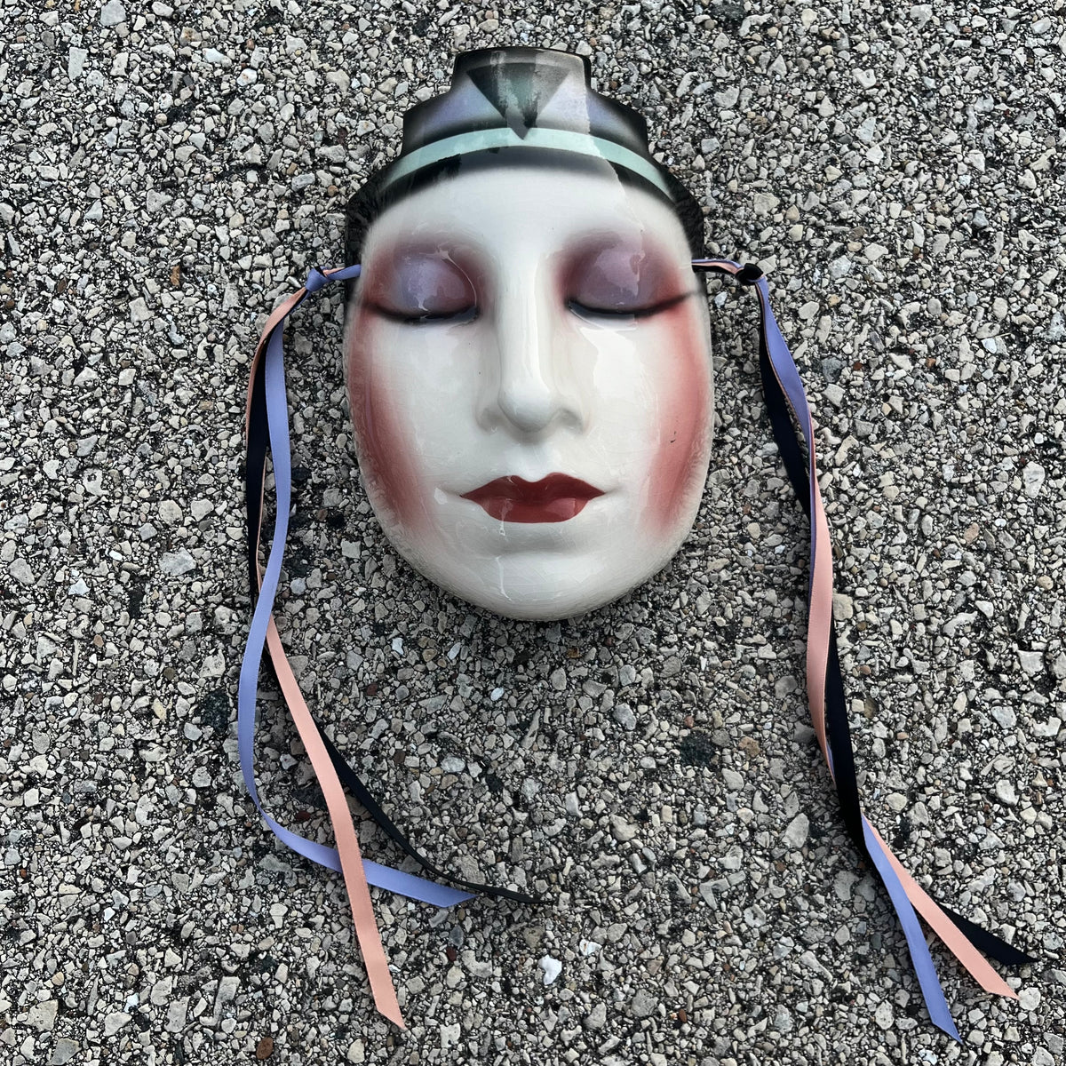 1980s Ceramic clay art mask.