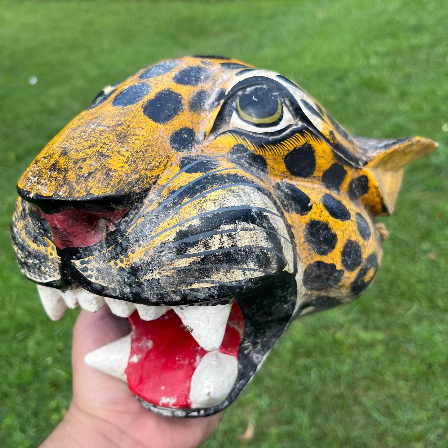 Vintage hand crafted jaguar mask.