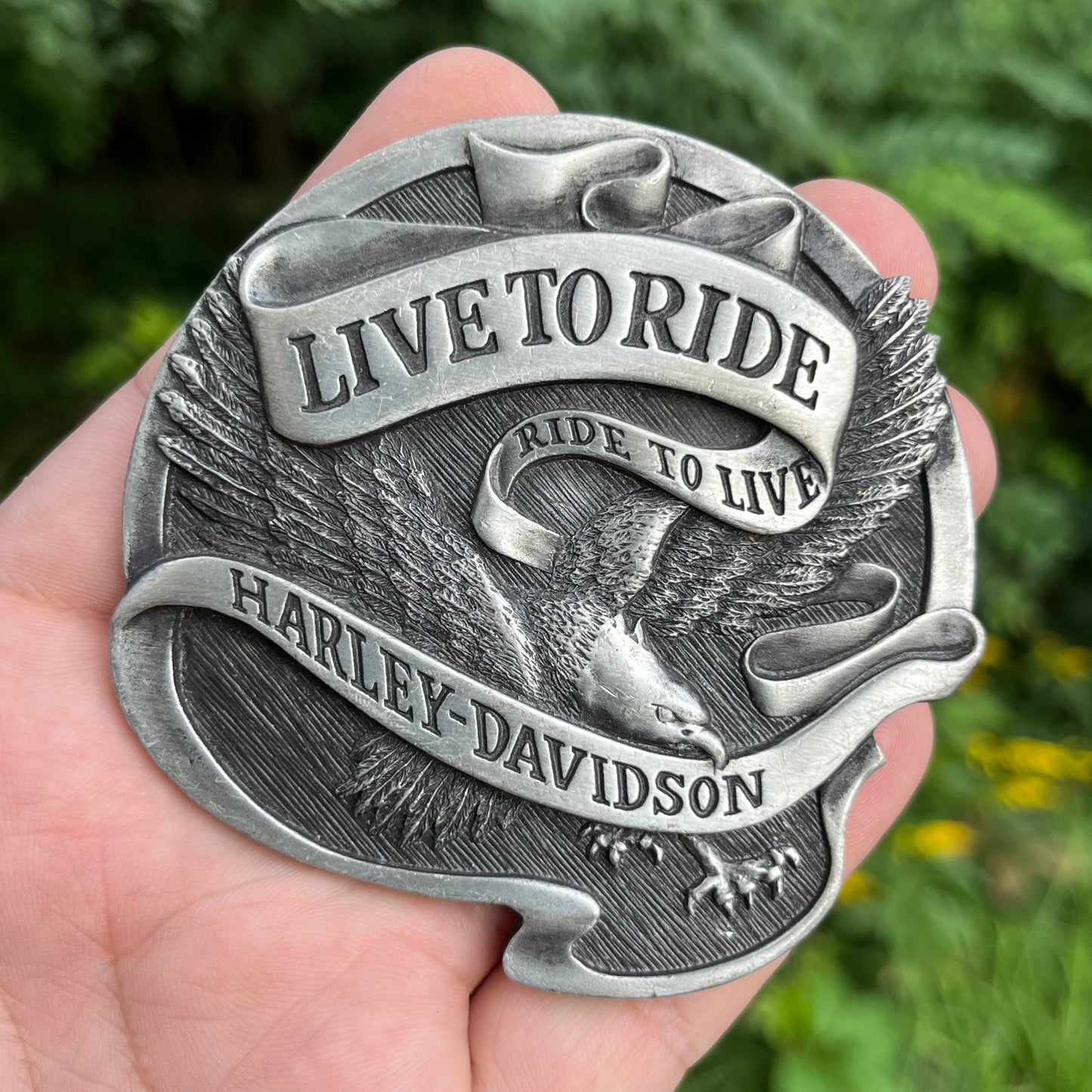 Vintage Harley Davidson belt buckle.