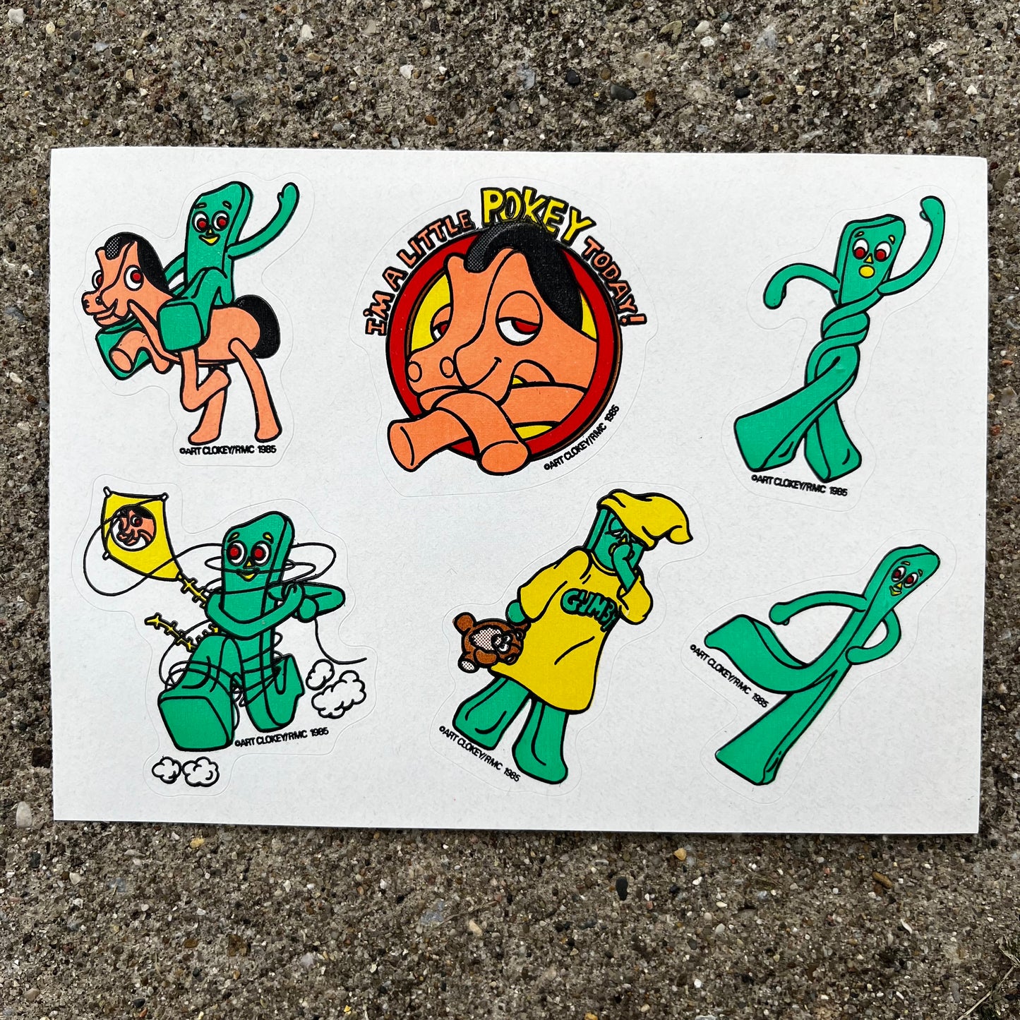 1986 Gumby and Pokey sticker pack.