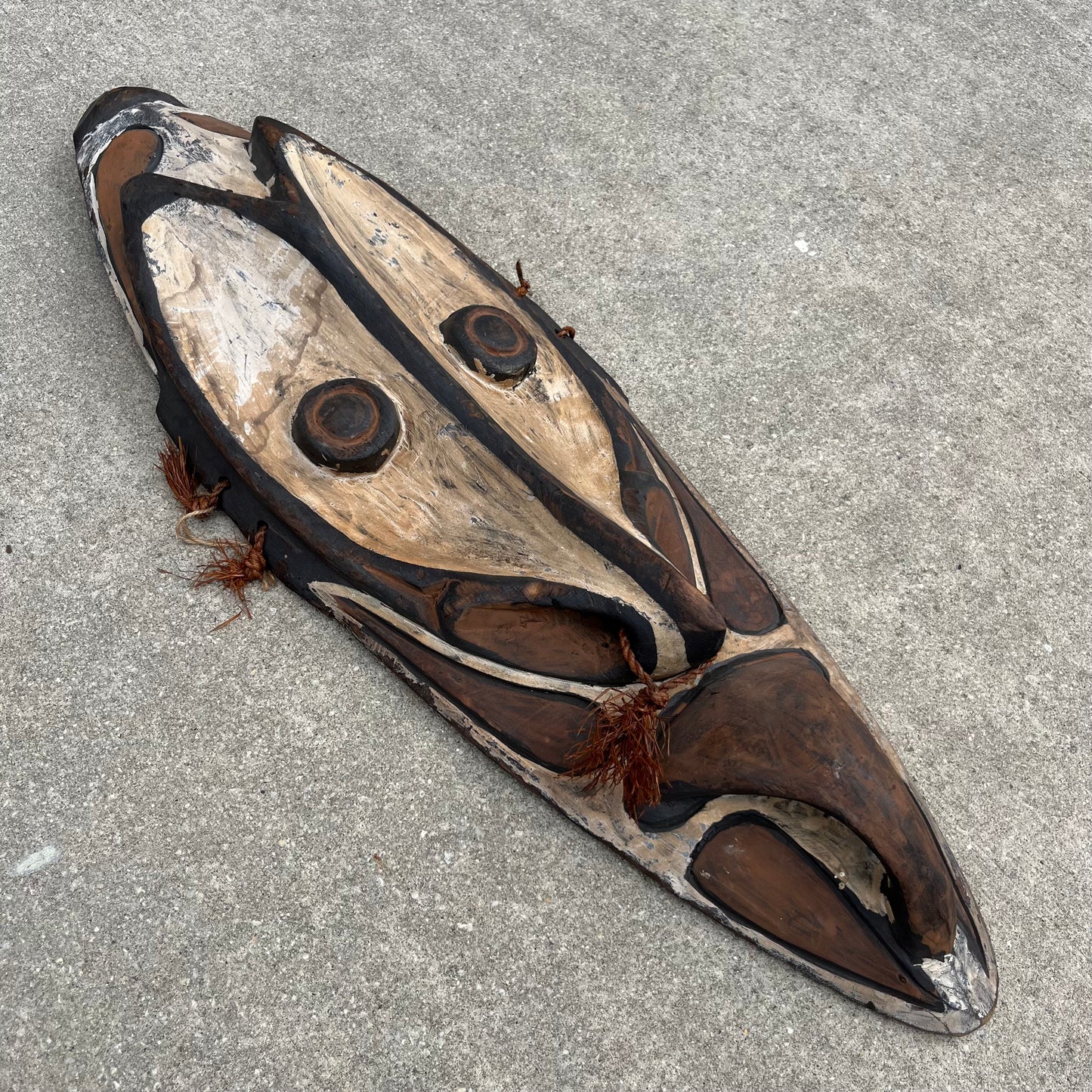 Vintage hand crafted Sepik Mwai mask.
