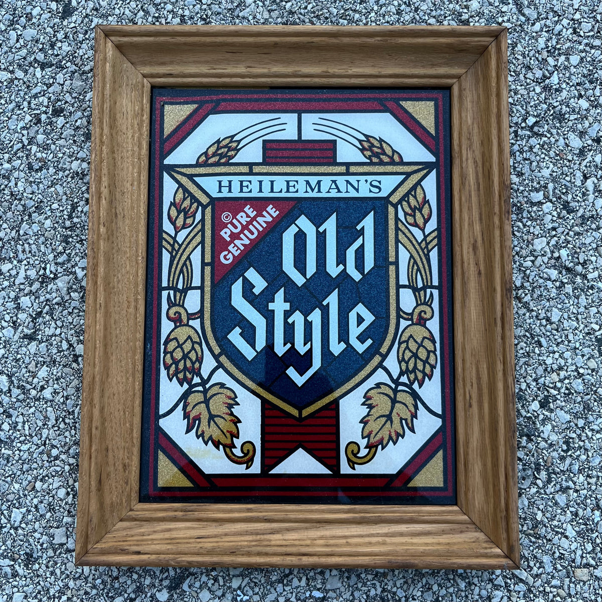 1980s Old Style foil art plaque.
