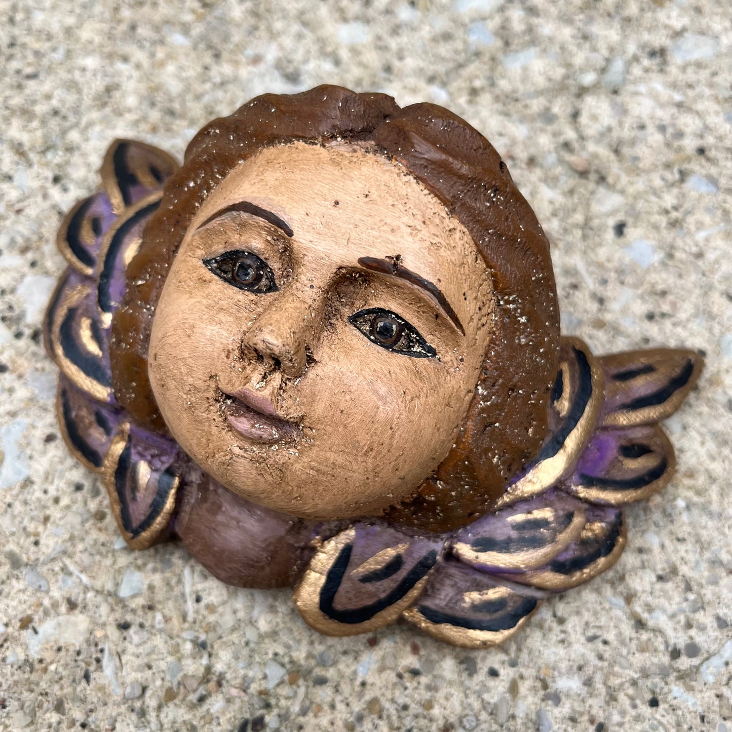 Vintage hand carved cherub.