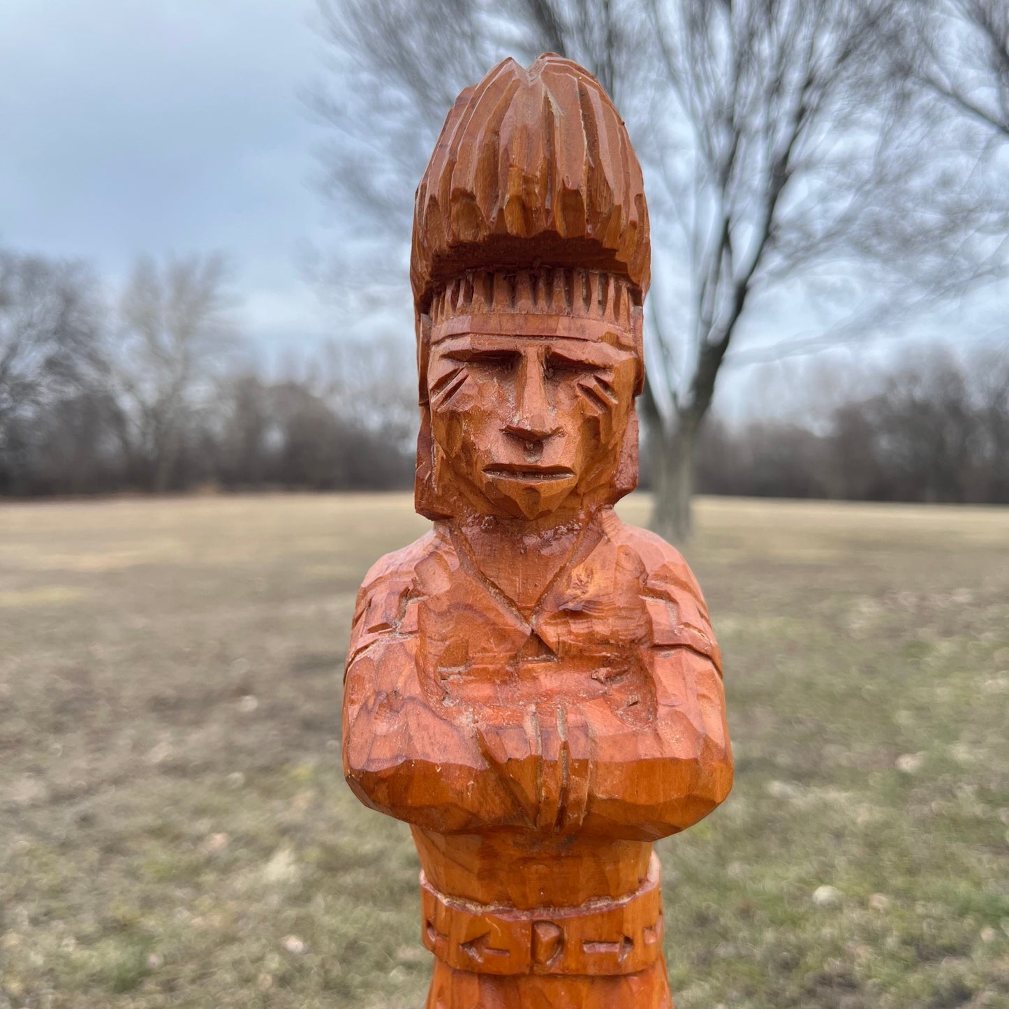 Vintage Apache wood carving.