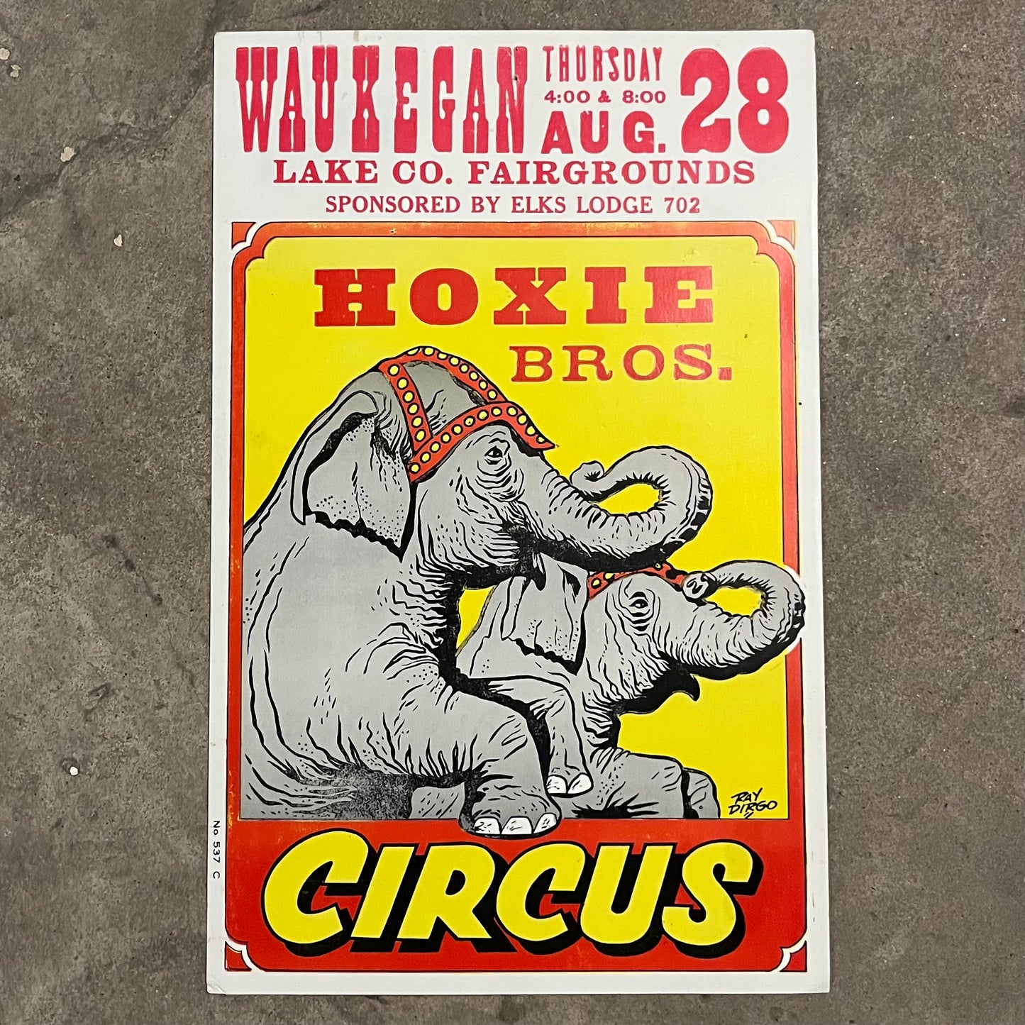 1970s Hoxie Bros. circus poster.