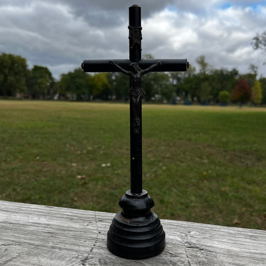 Vintage standing crucifix.