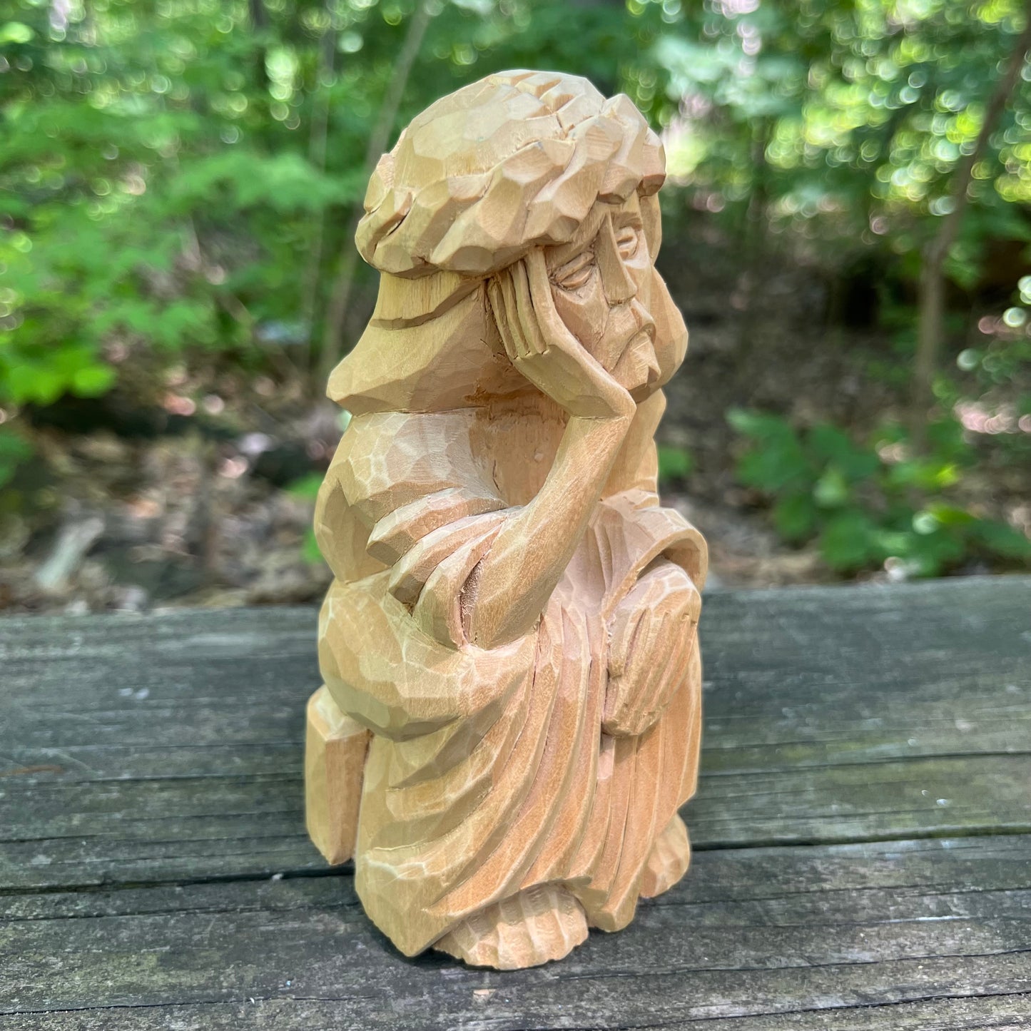 Vintage hand carved Crown of thorns Christ.
