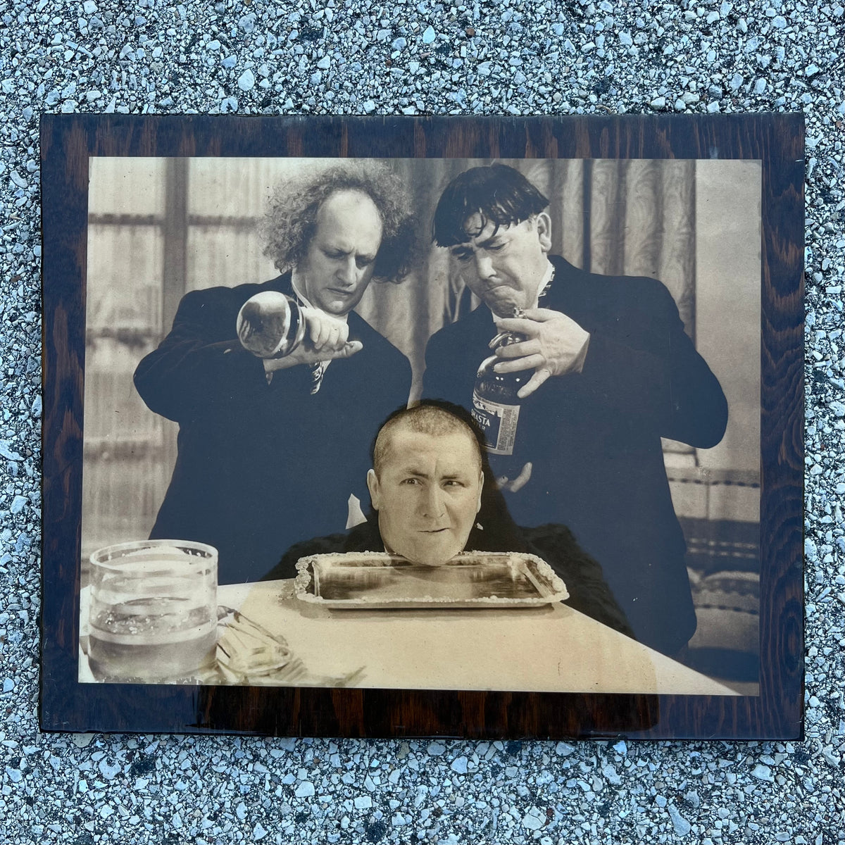 1980s Laquered Three Stooges poster.