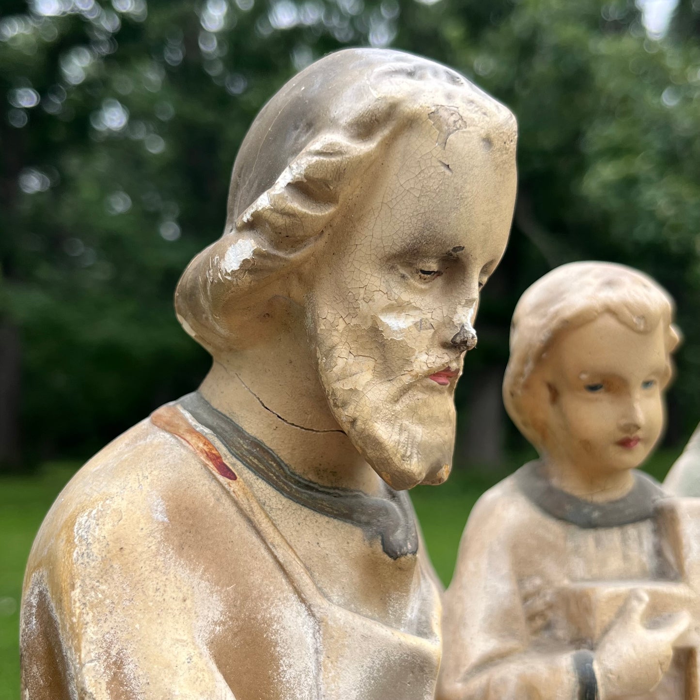 1920s/1930s Chalkware Holy Family statue.