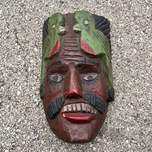 Vintage hand carved Guatemalan bird mask.