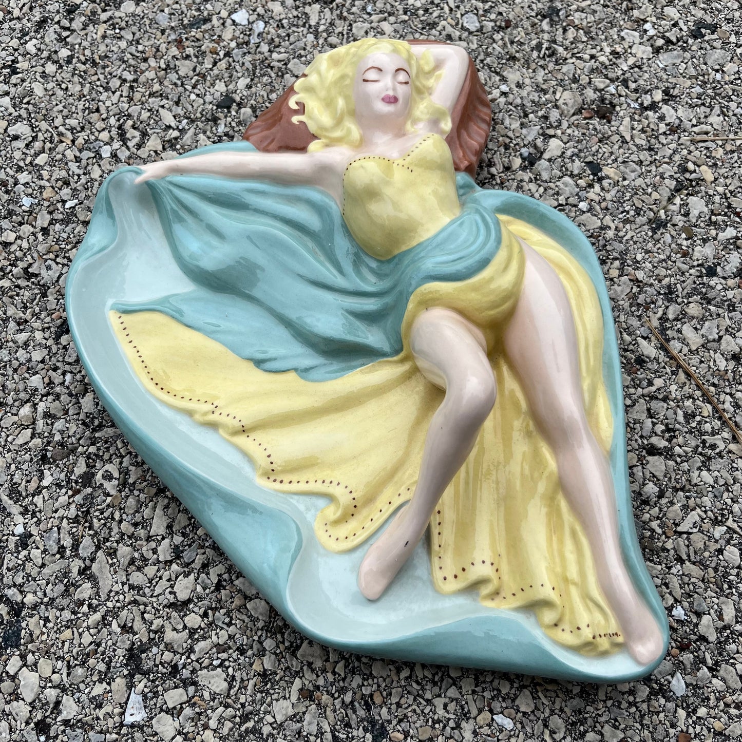 1970s Ceramic lady dish.
