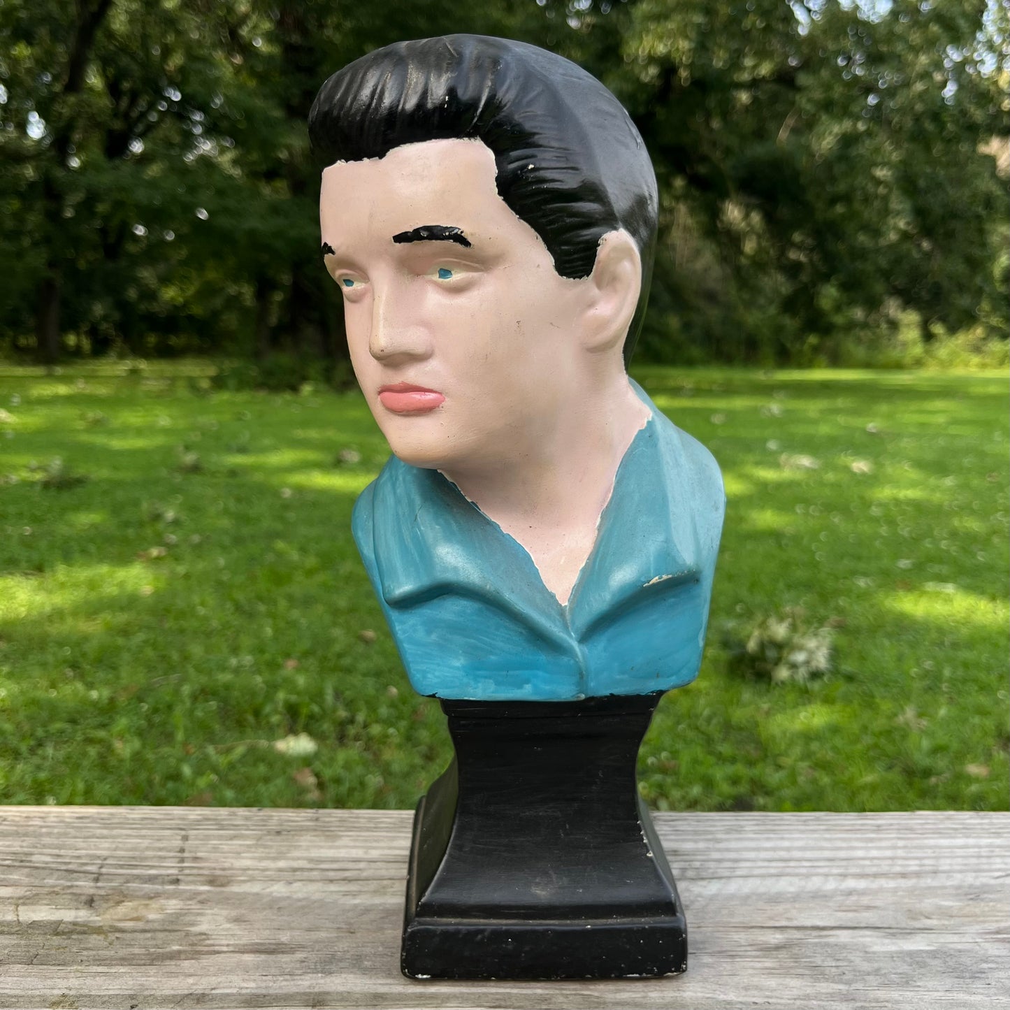 Vintage ceramic Elvis bust.