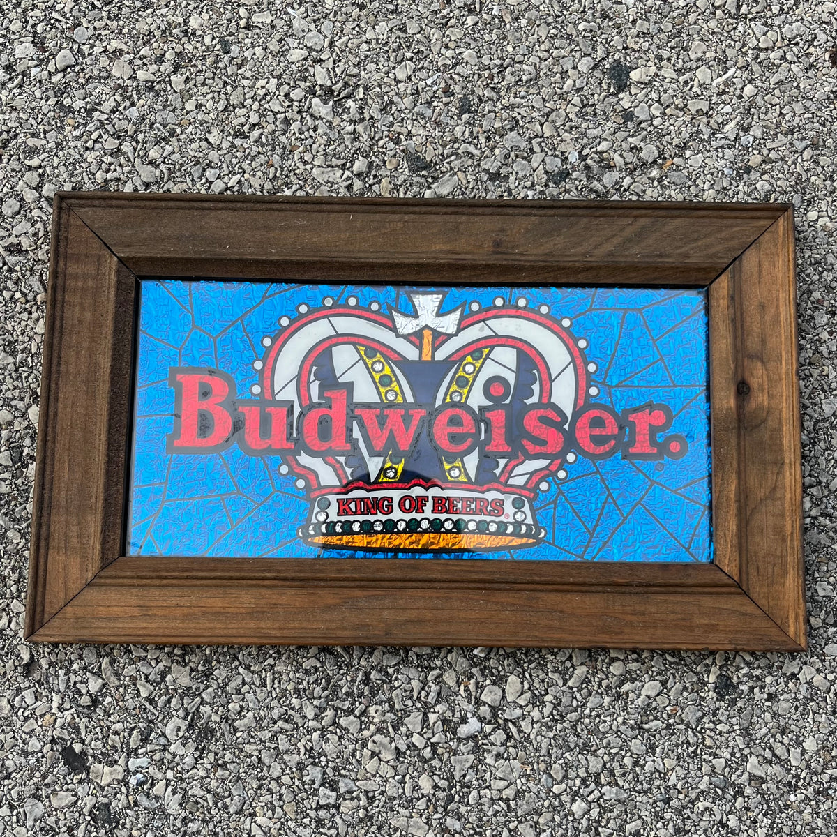 1980s Budweiser foil plaque.