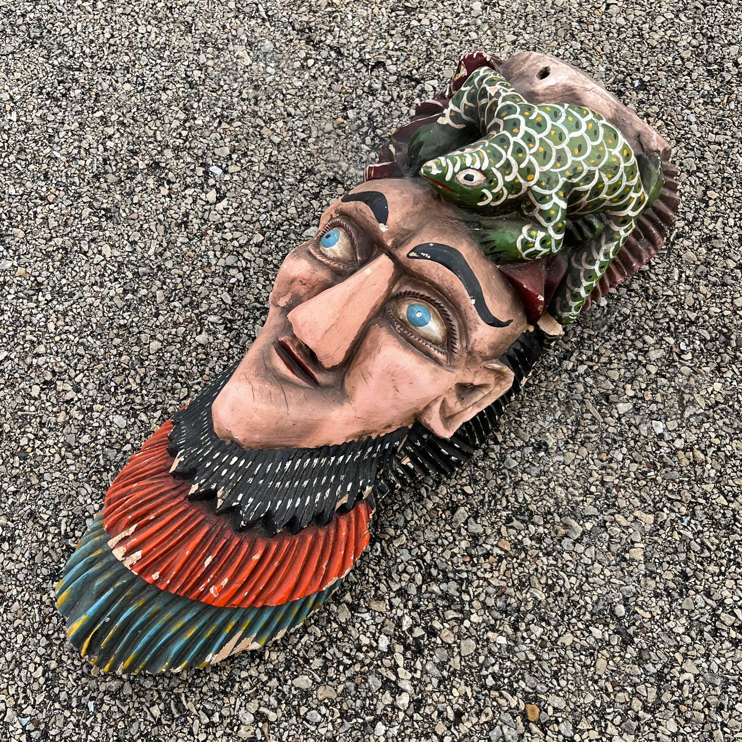 1970s Decorative lizard mask.