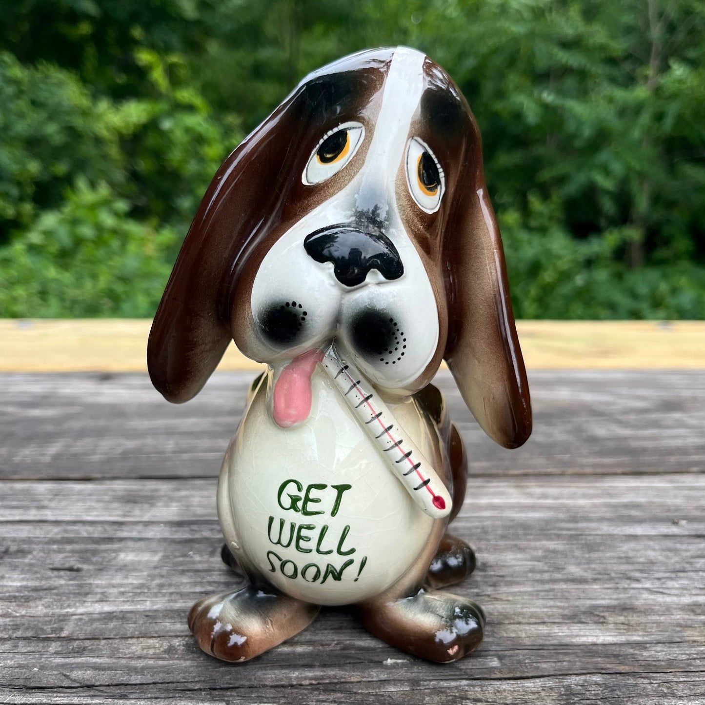 1960s “Get well soon”  pup planter.