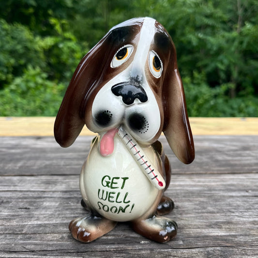 1960s “Get well soon”  pup planter.