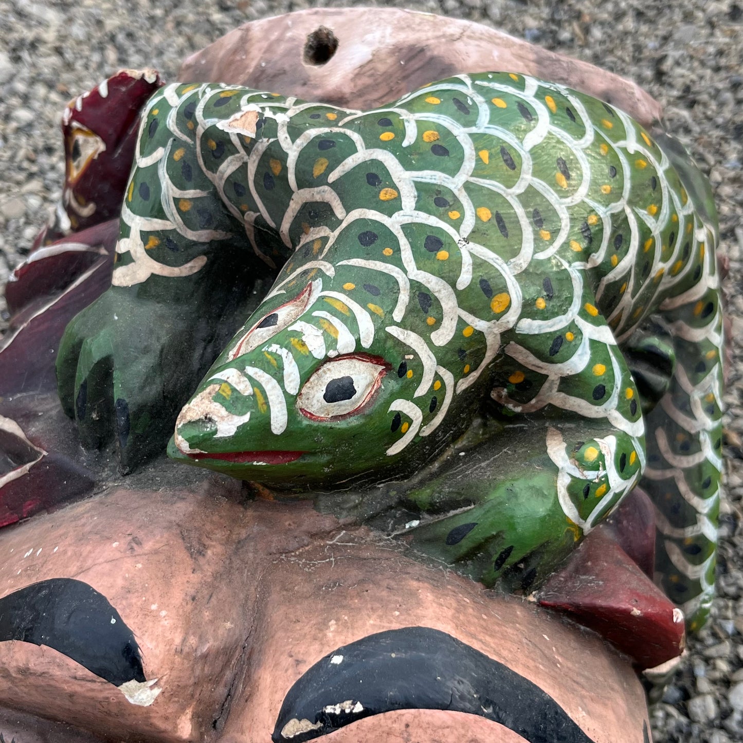 1970s Decorative lizard mask.