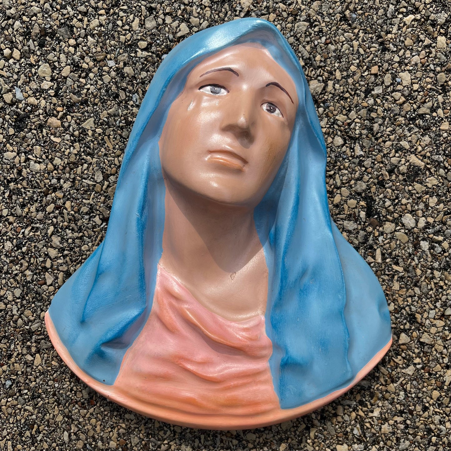 Vintage chalkware Mother Mary bust.