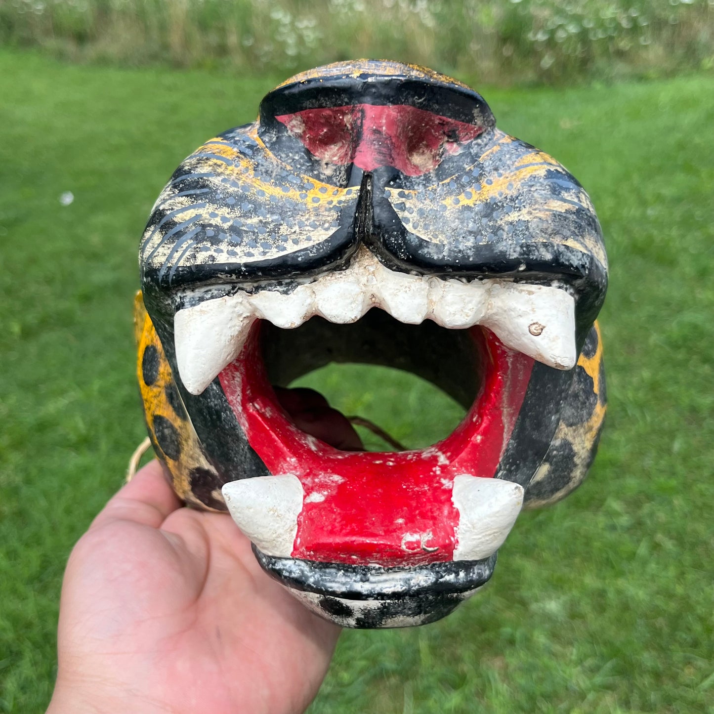 Vintage hand crafted jaguar mask.
