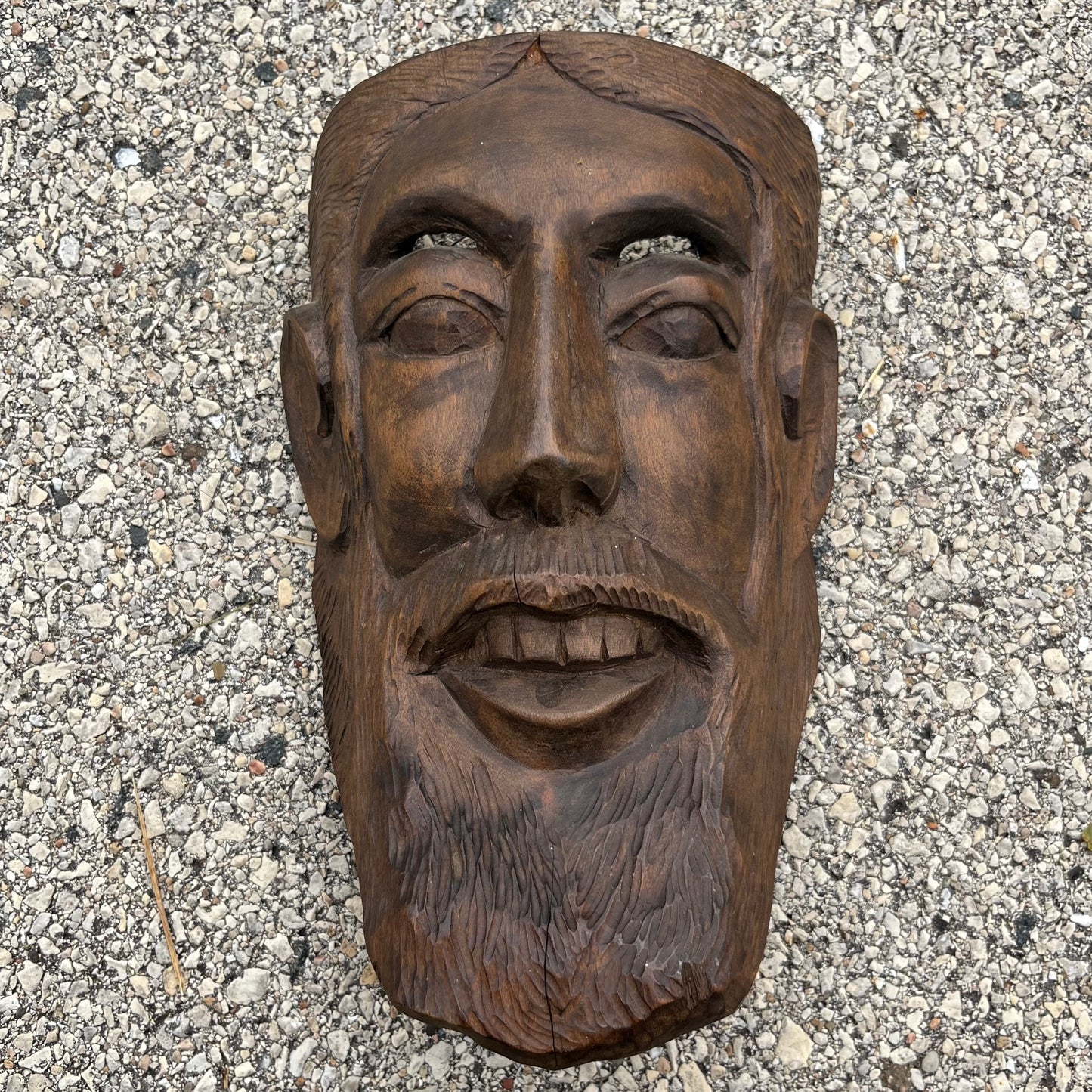 Vintage hand carved Guatemalan Spaniard mask.