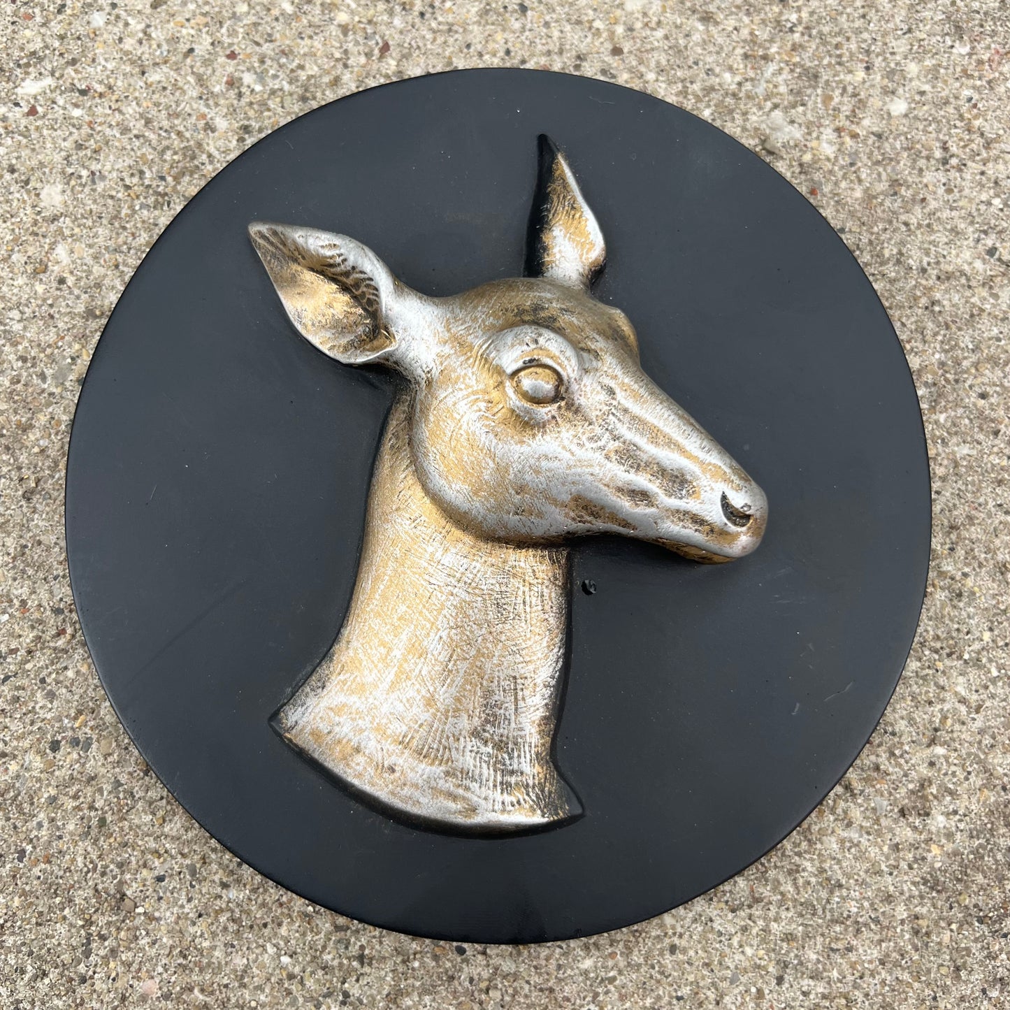1960s Chalkware deer plaque.