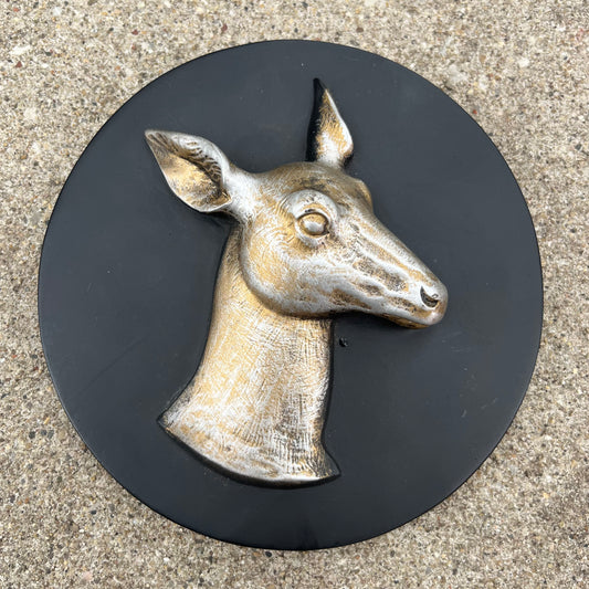 1960s Chalkware deer plaque.