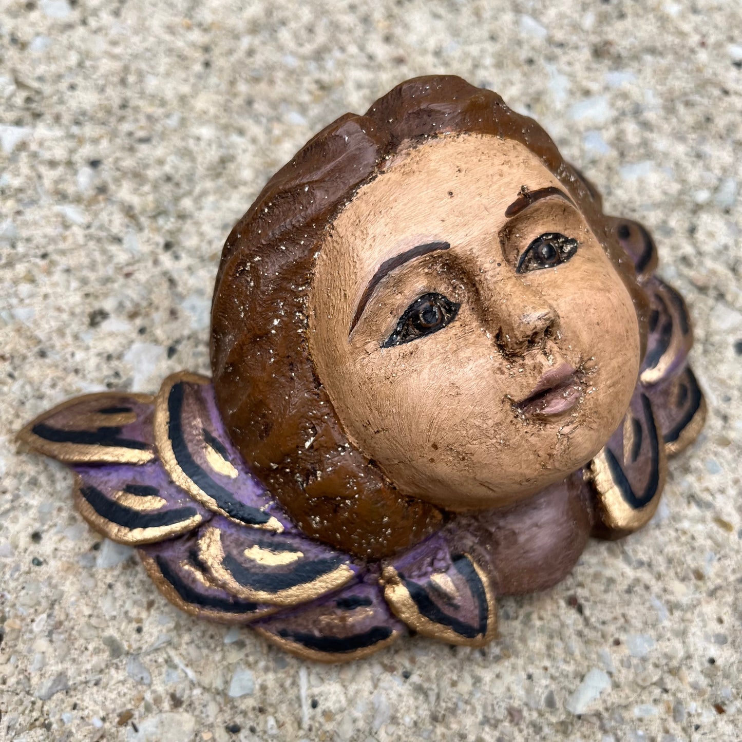 Vintage hand carved cherub.