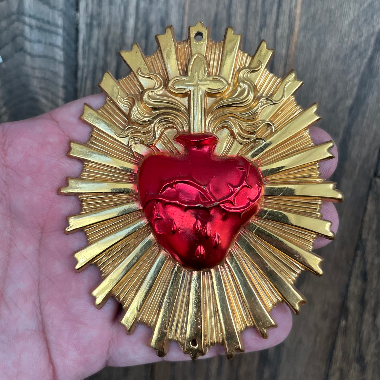 1940s Sacred heart of Christ plaque.